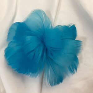Petite Turquoise Feather Fascinator Hair Clip, brooch pin. Hat clip
